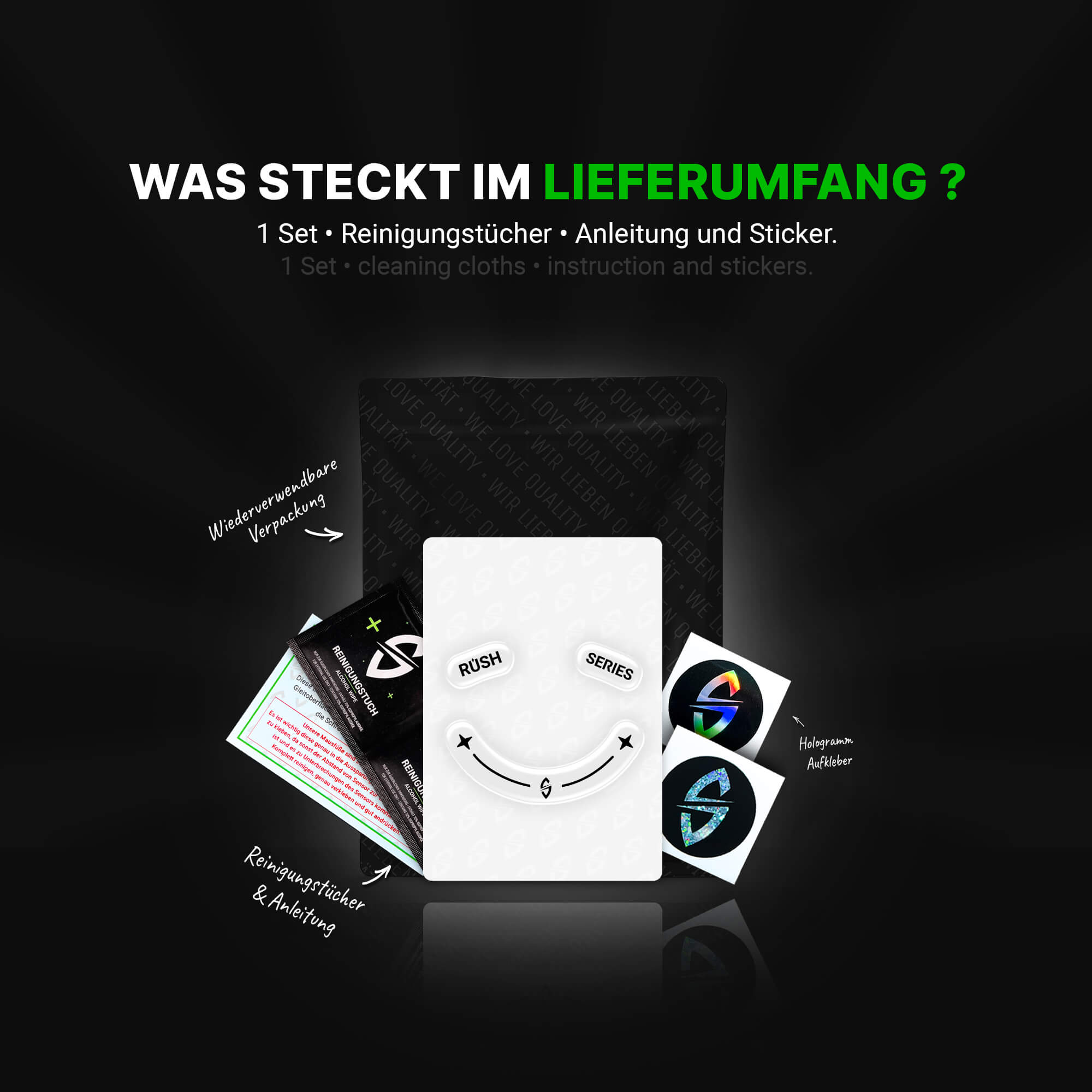 RUSH Series – Mausfüße für Razer Viper V2 PRO – Glas (Aluminosilikat)