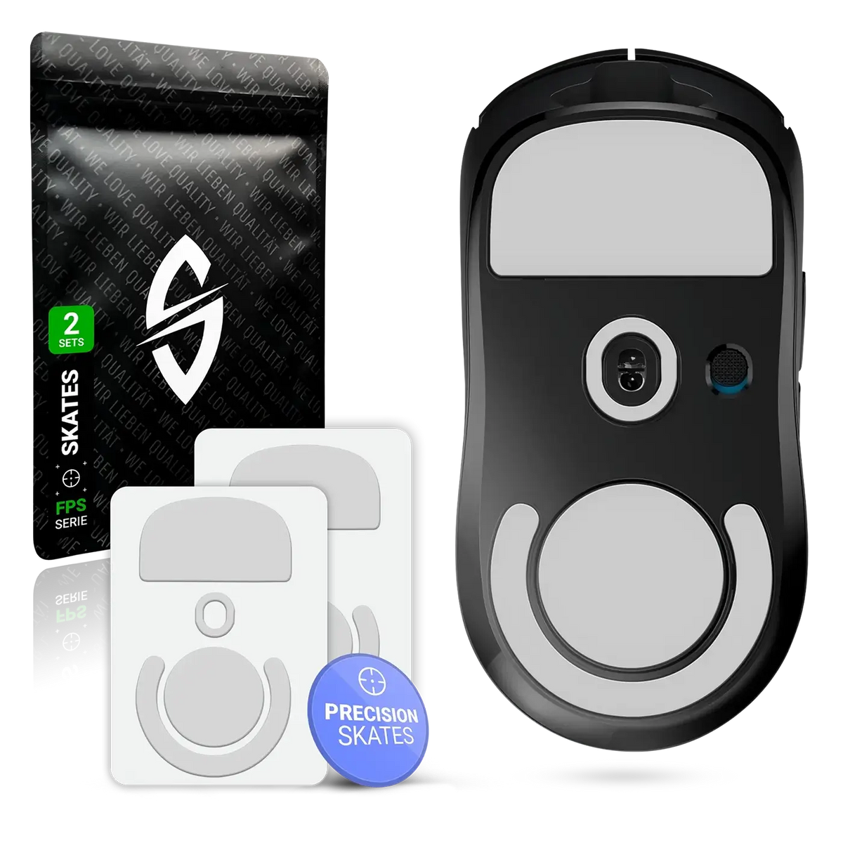 SensoryBoost HPS Glides (set van 2), compatibel met Logitech G Pro Wireless, G PRO 2 Lightspeed – balans tussen snelheid en controle – afgerond & duurzaam – PTFE vervangende muisvoetjes/skates