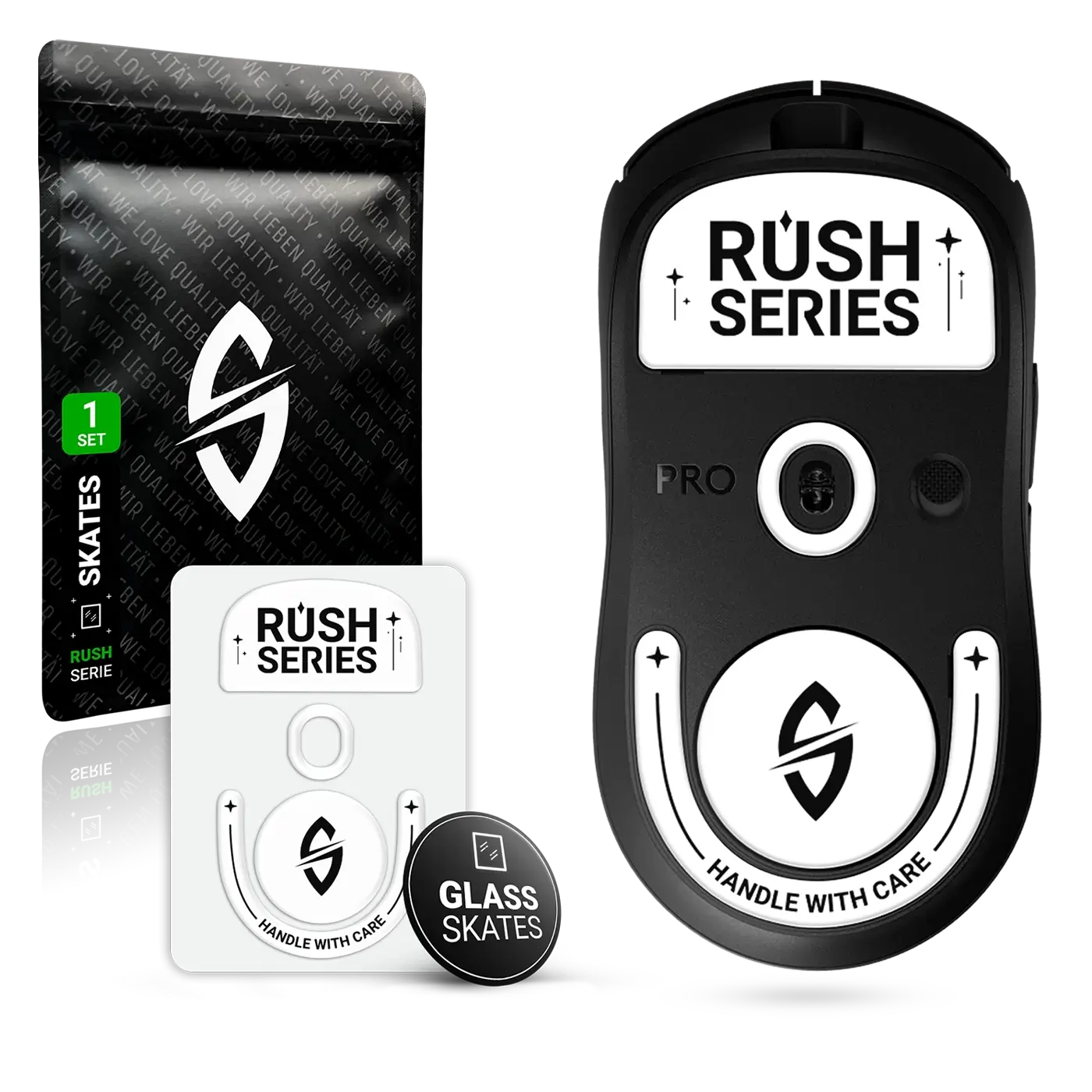 SensoryBoost RUSH Mausfüße für Logitech G PRO X2 Superstrike – Glas (Aluminosilikat)