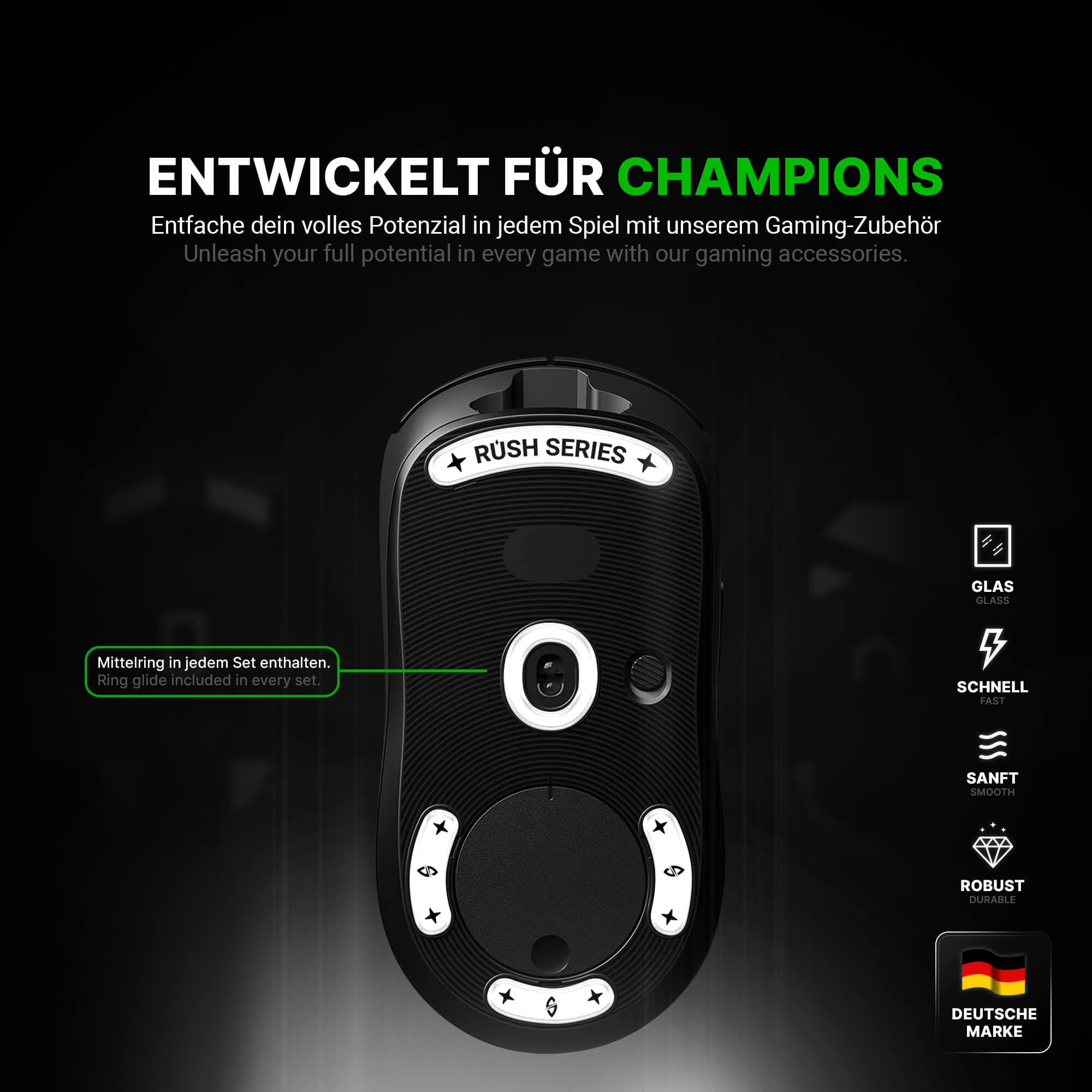 RUSH Glas Glides – für Logitech G PRO Wireless, G PRO 2 Lightspeed