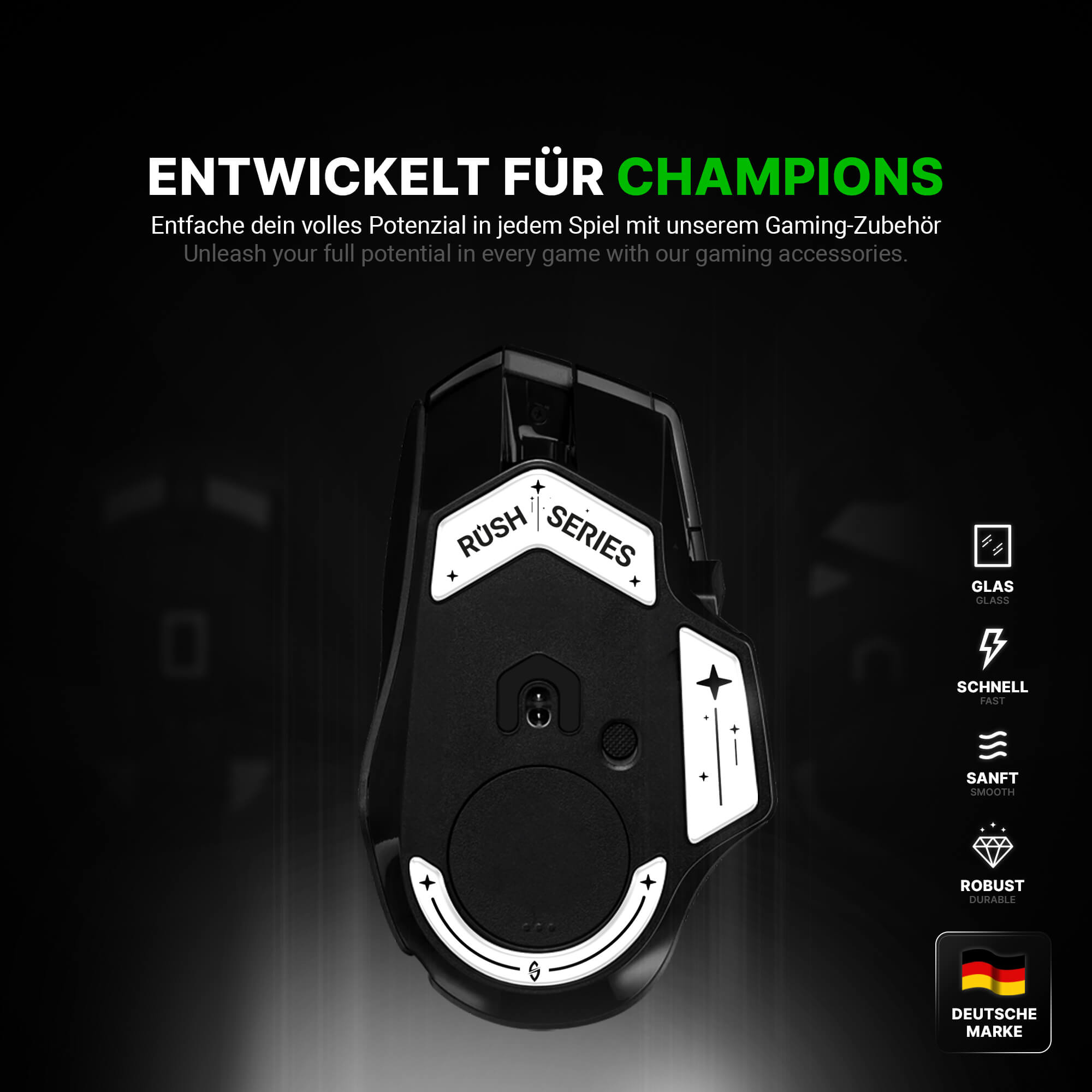 RUSH Glas Glides – für Logitech G502 X Plus, Lightspeed