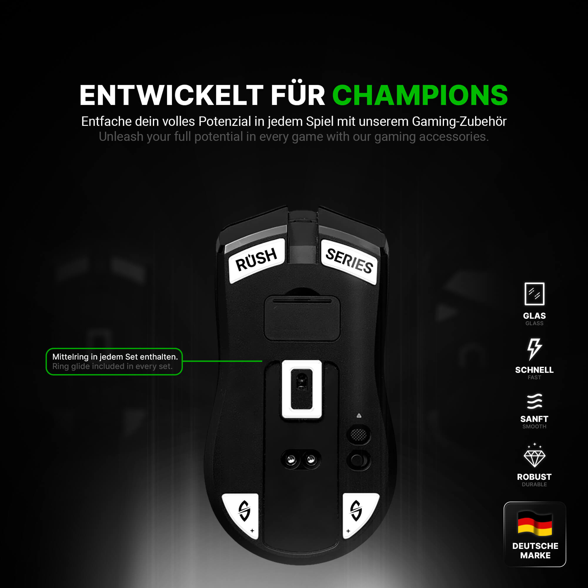 RUSH Glas Glides für Razer Viper Ultimate