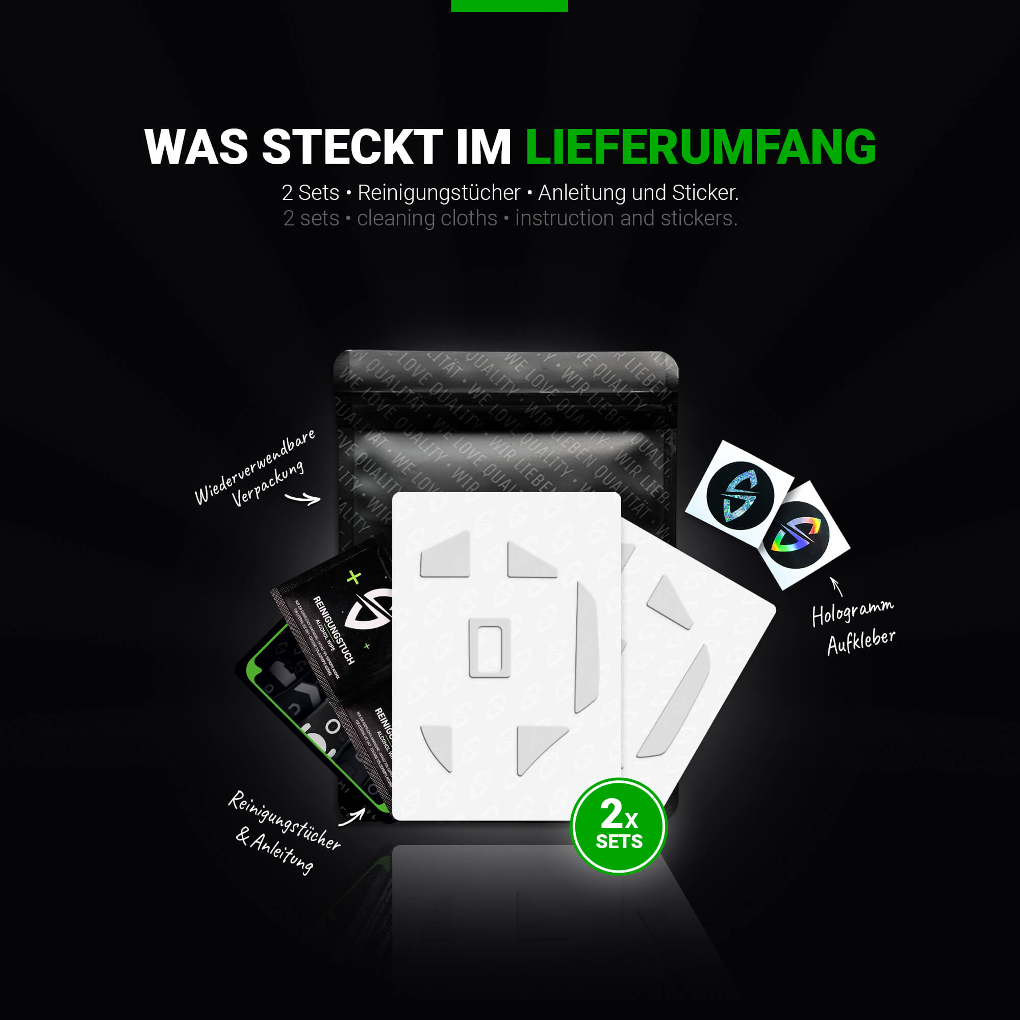 FPS Glides - 2 Sets - for Razer Basilisk Ultimate Gaming Mouse - Upgrade Kit