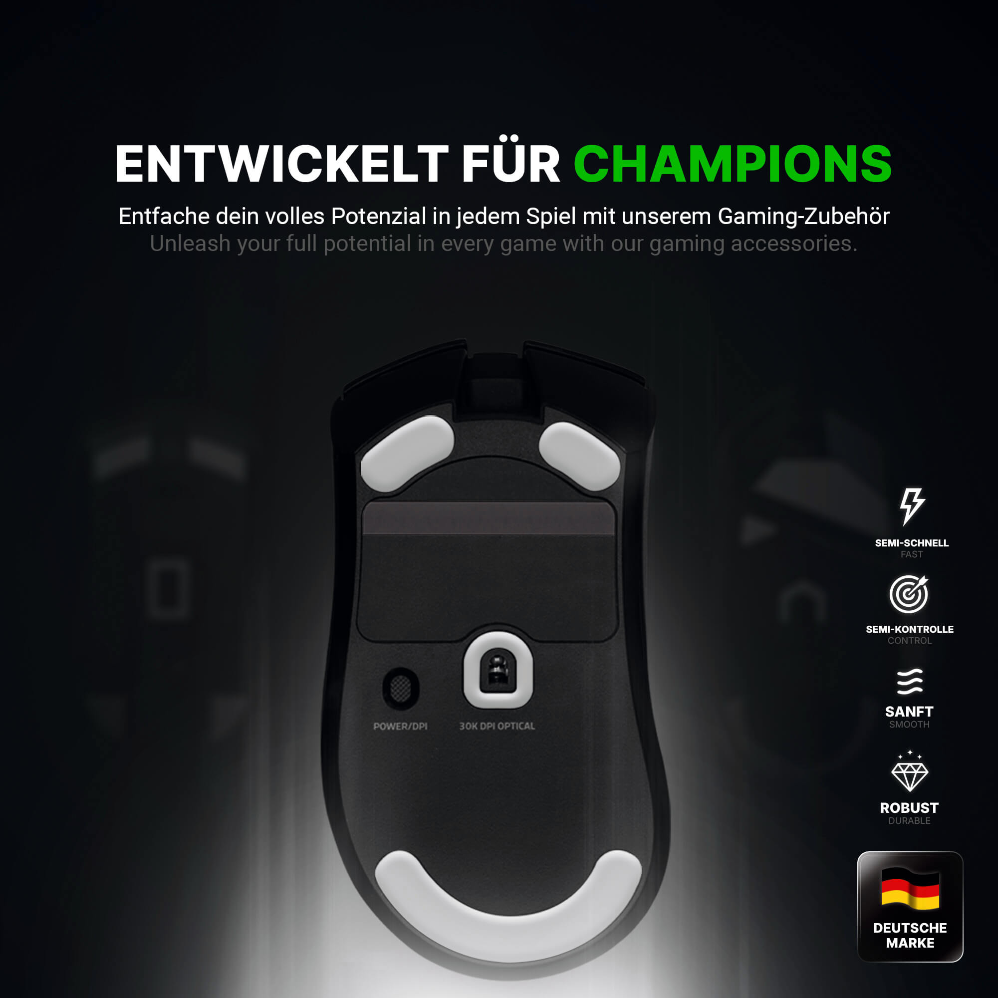 HPS Glides (2er Set) – für Razer Deathadder V3 PRO Gaming Maus