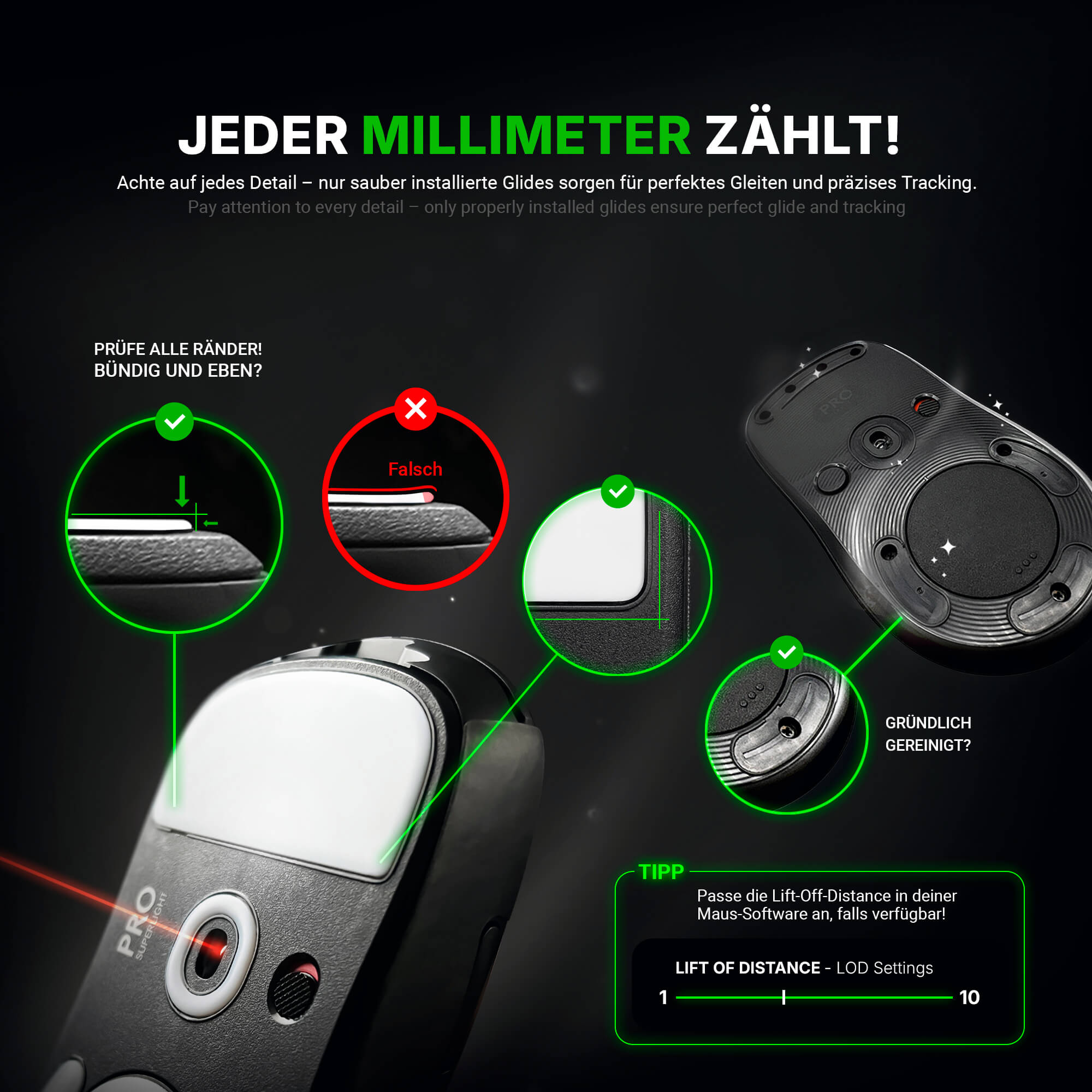 DPS Glides (2x) für Razer Naga V2 Hyperspeed Gaming Maus