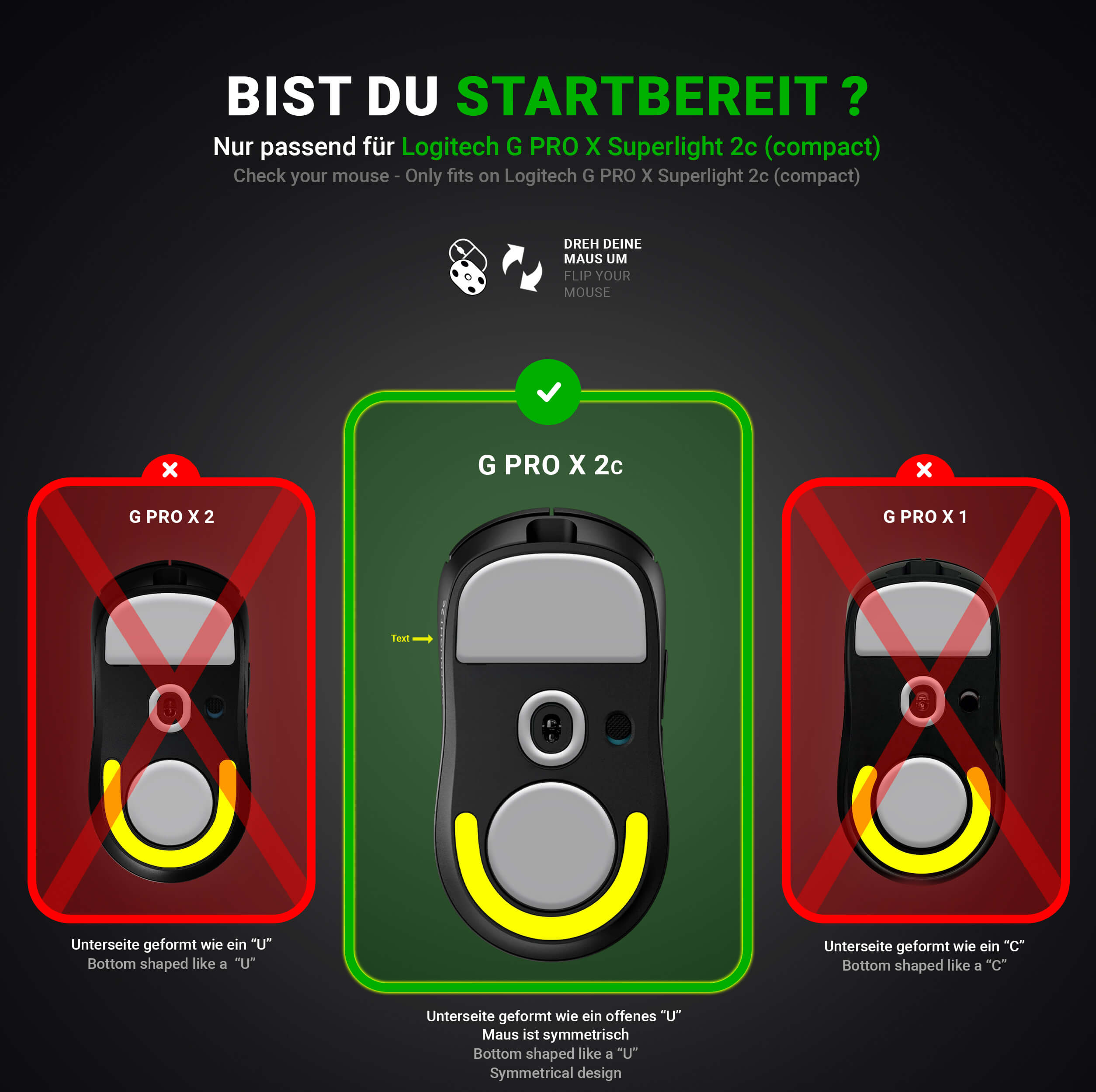 HPS Glides (2er Set) – für Logitech G PRO X Superlight 2c