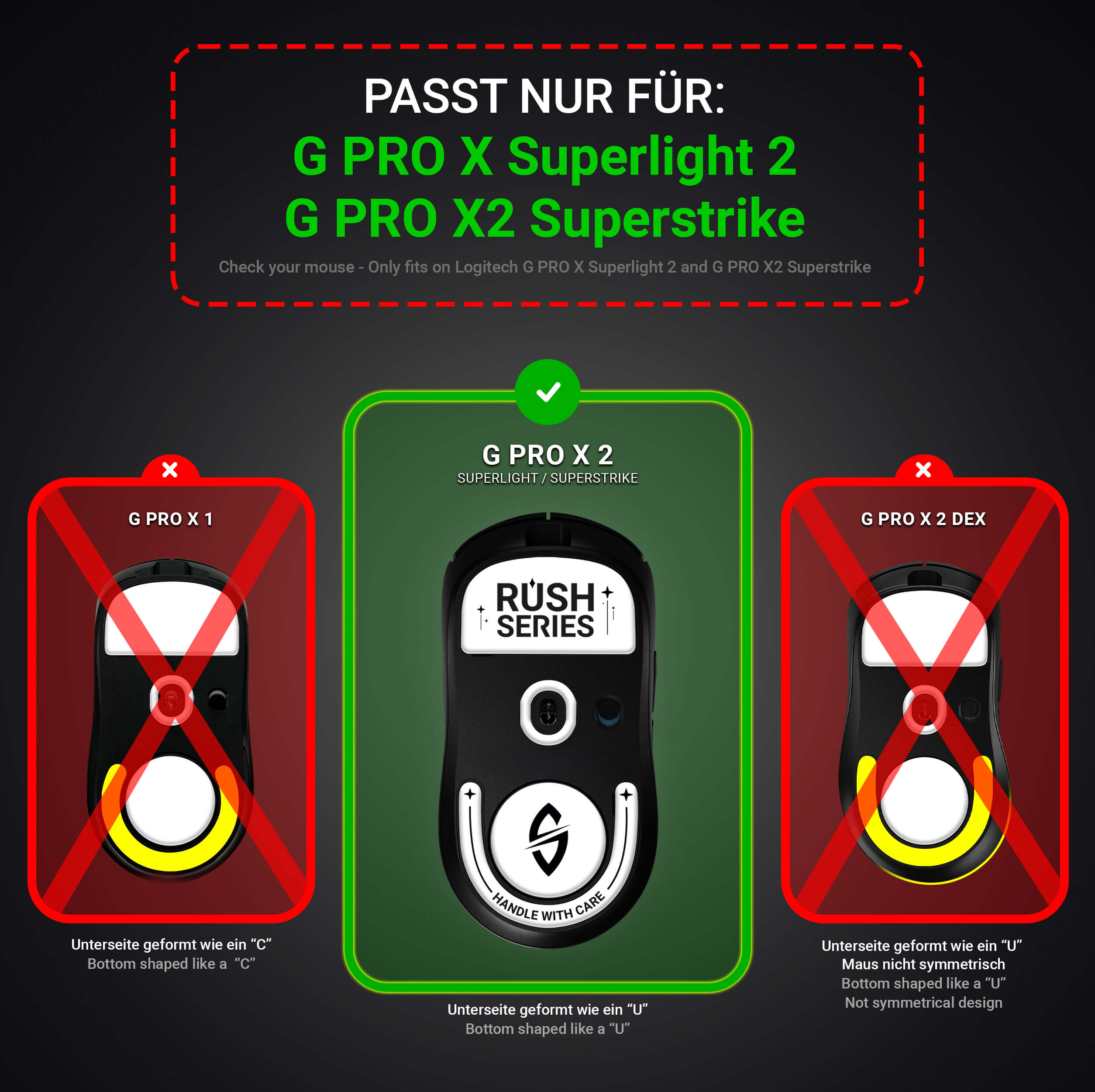 RUSH Glass Glides for Logitech G PRO X2 Superstrike